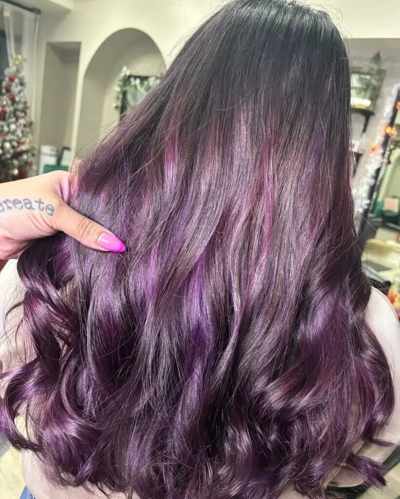 Ash Purple Allure: Elevate Your Look with Purple Highlights