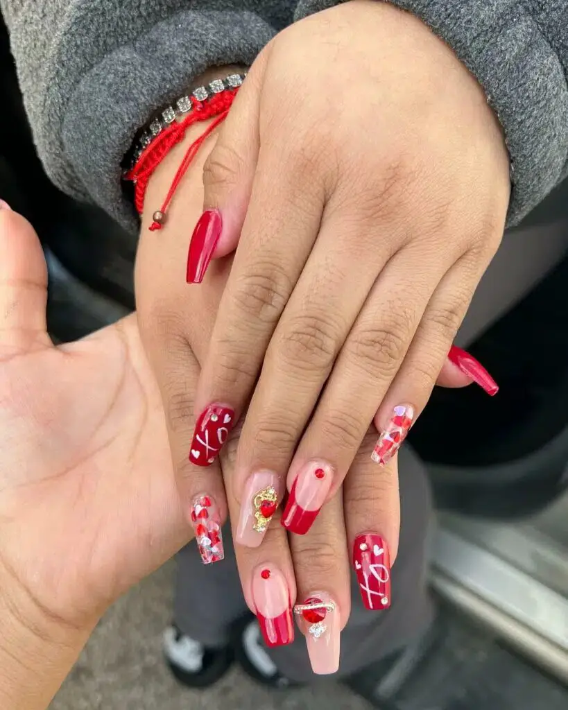 37+ Romantic Red Valentines Day Nails for a Perfect Date Night