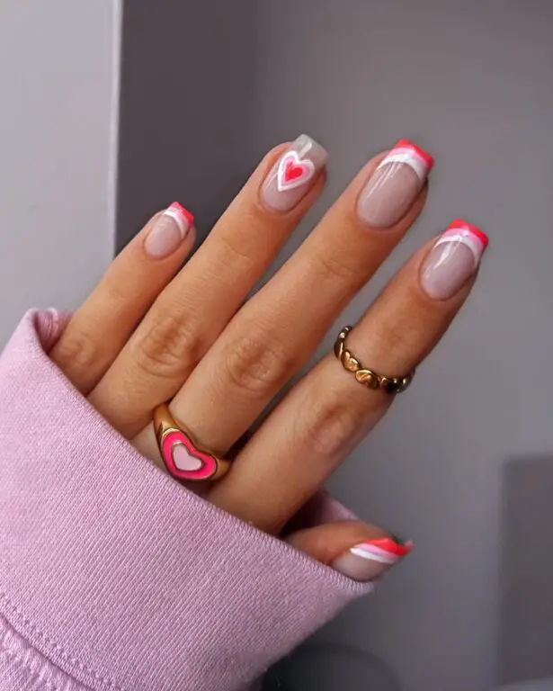 Aimee's Glowing Heart: Radiant February Nail Art