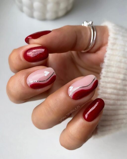 Paulina's Swirls, Sparkles, and Hearts: Glamorous February Nails