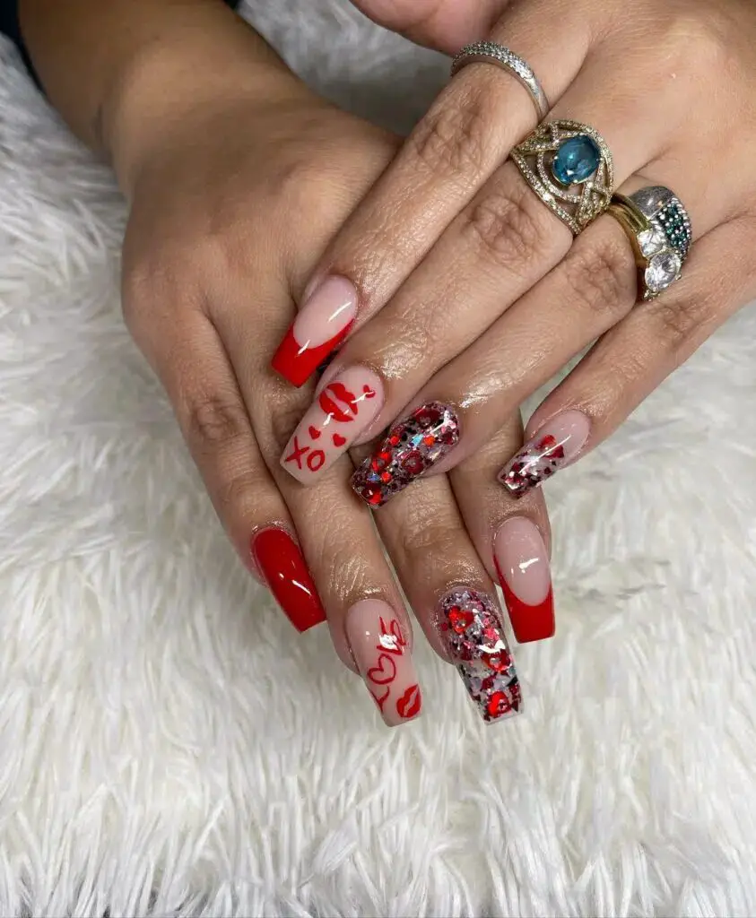 37+ Romantic Red Valentines Day Nails for a Perfect Date Night