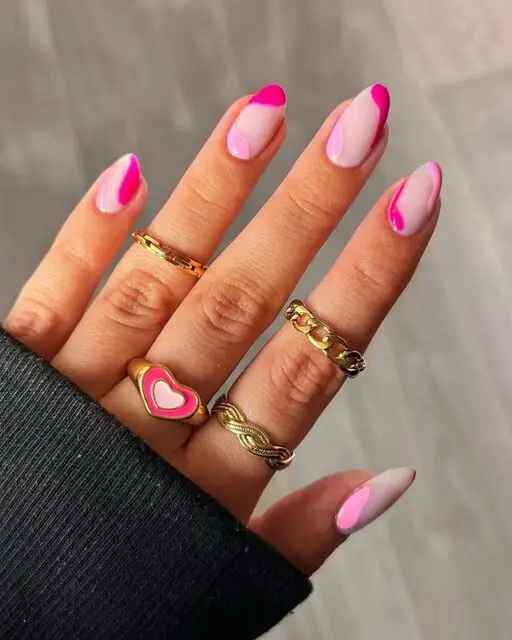 Aimee's Pink on Pink Swirls: Playful February Nail Trends