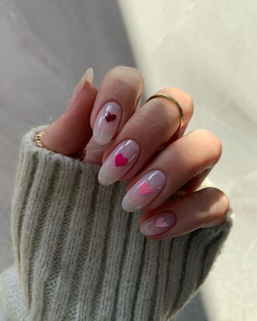 Isabel's Gradient Hearts Nails: Loveliness for February