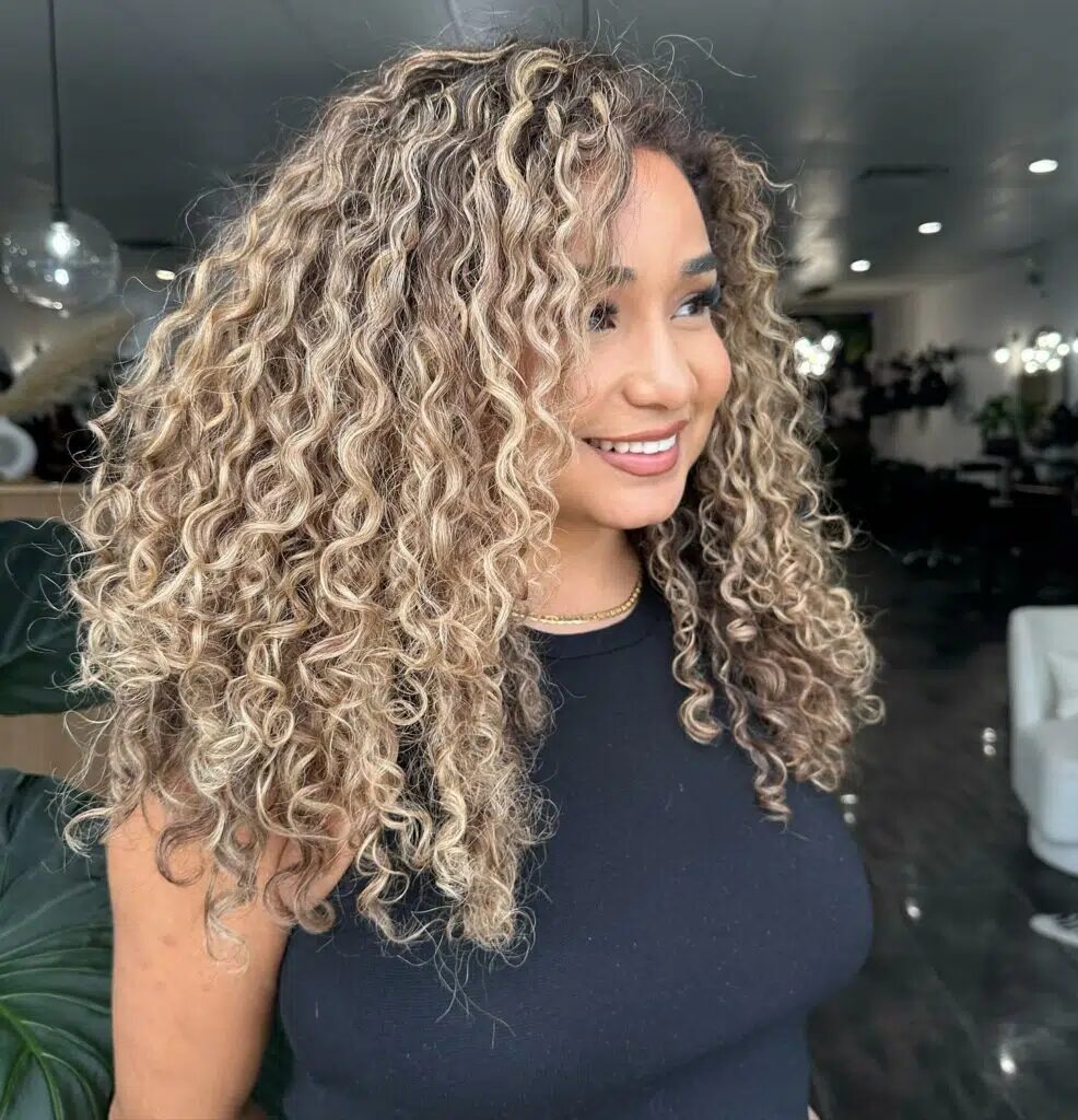 33 Sizzling Concepts for Blonde Balayage on Dark Curly Hair