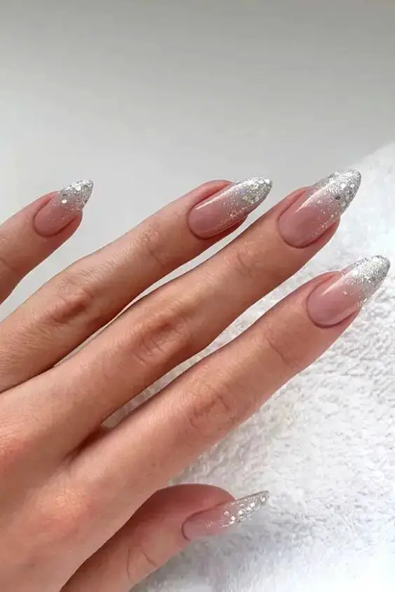 February Nail Ideas - Frosted Romantic Elegance