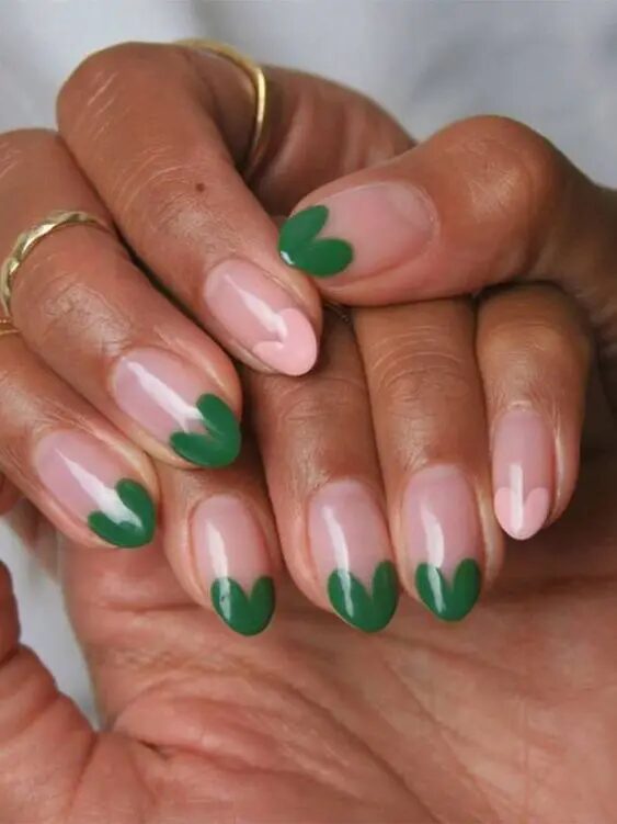 February Nail Ideas - Quirky Green and Pink Combo