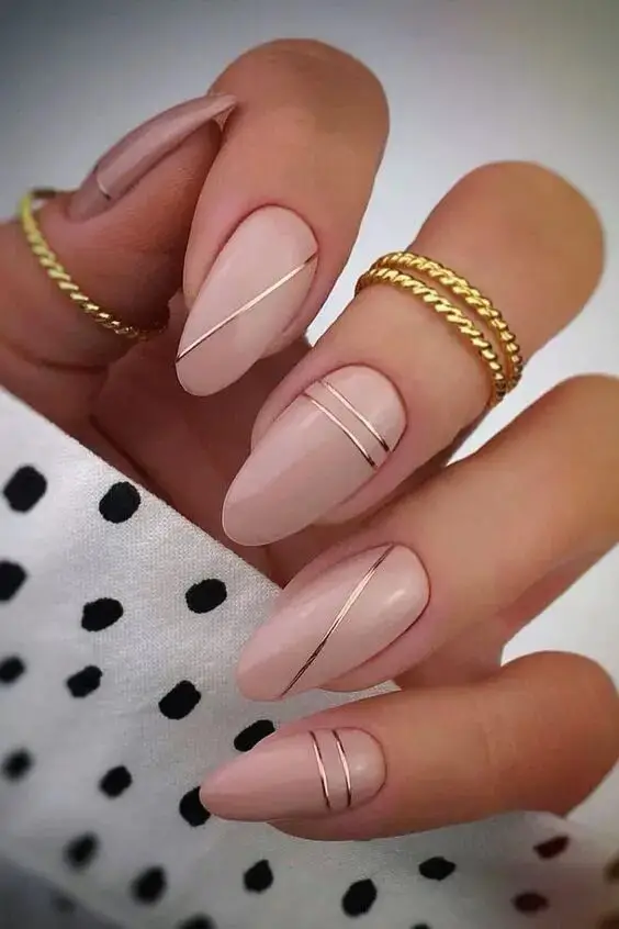 February Nail Ideas - Elegant Rose Gold Vibes