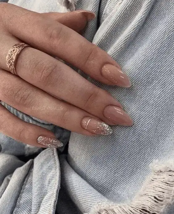 February Nail Ideas - Sparkling Frosted Beauty