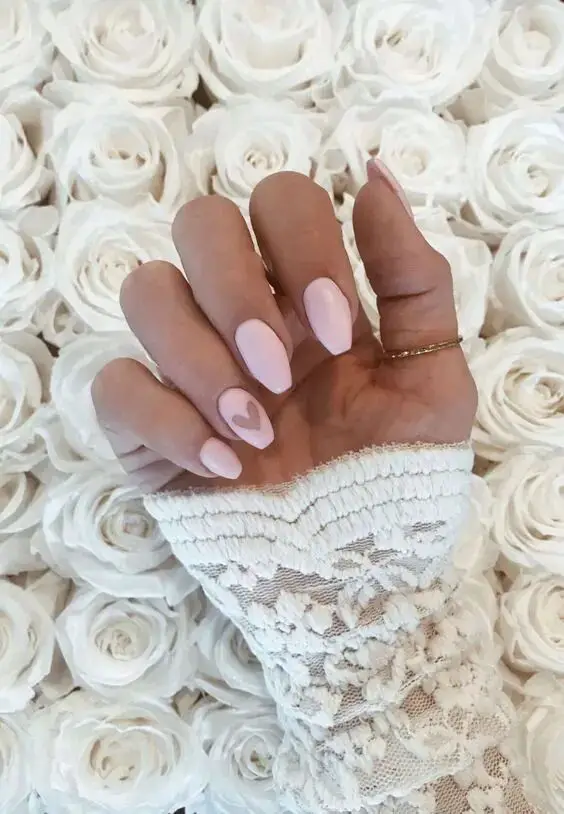 February Nail Ideas - Feminine and Romantic in Soft Pink