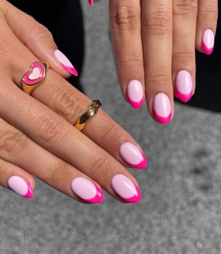 Peachi Nails' Two Toned Pink Frenchies: Glamorous February Nails