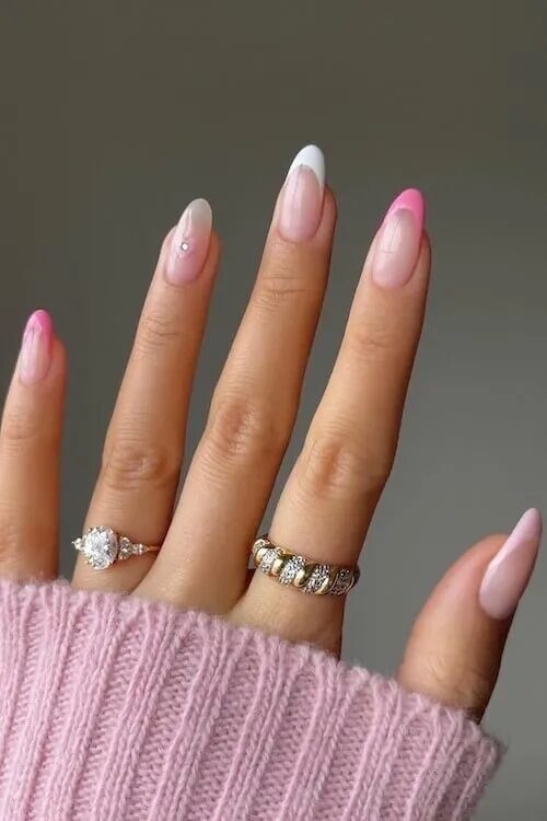 45 Easy Valentines Day Nails Ideas: French Tip Nails with a Romantic Twist: Valentines Day Nails Ideas