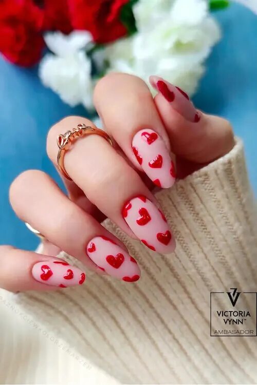 45 Easy Valentines Day Nails Ideas: Adorable Heart Nails: Cute Ideas for a Sweet Valentine's Look