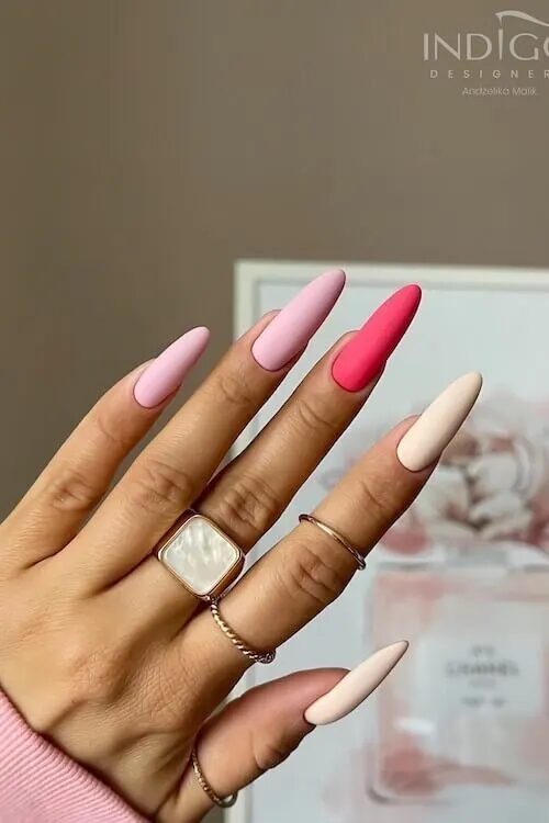 45 Easy Valentines Day Nails Ideas: Long and Simple Nails: Elegant Choices for Valentine's Day