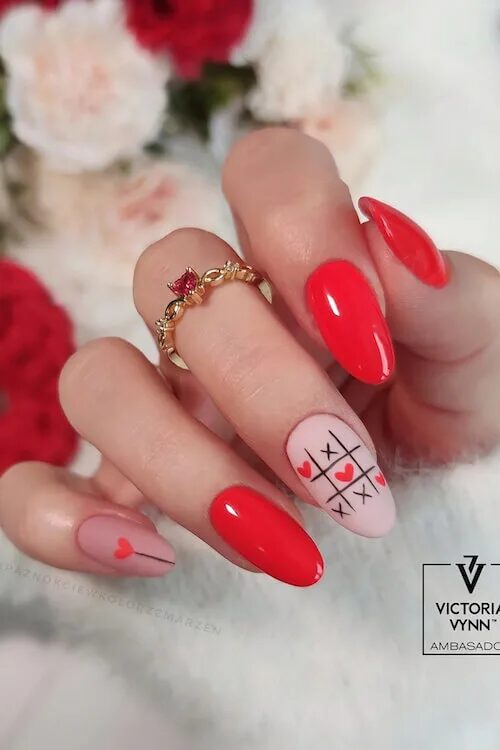 Achieve a Romantic Red Manicure for Valentines Day Nails Ideas