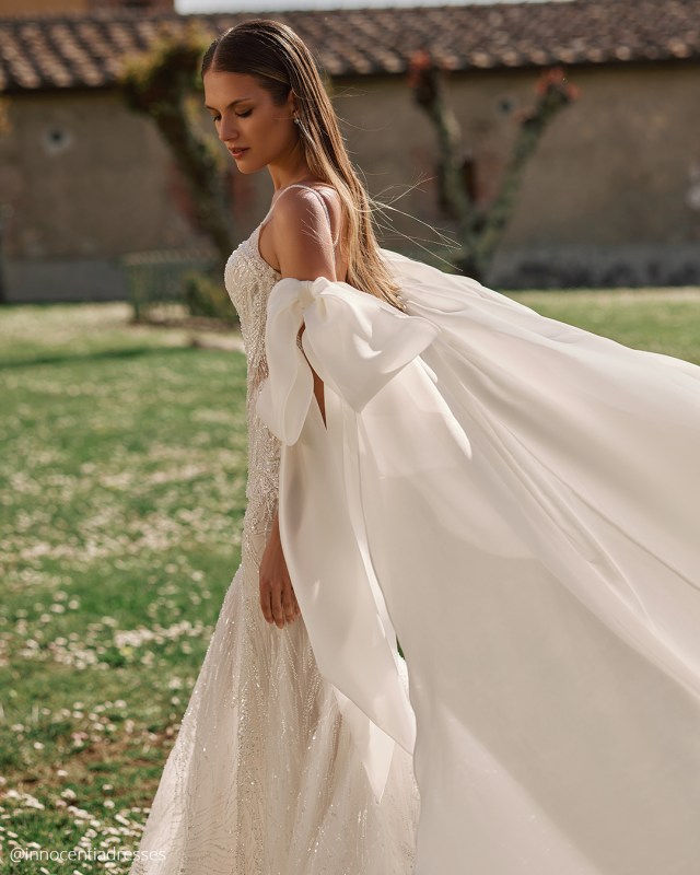 convertible wedding dress with cape romantic innocentia