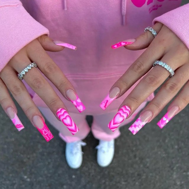 Funky Pink Frenchies 2024: Trendsetting Valentine’s Day Nail Art