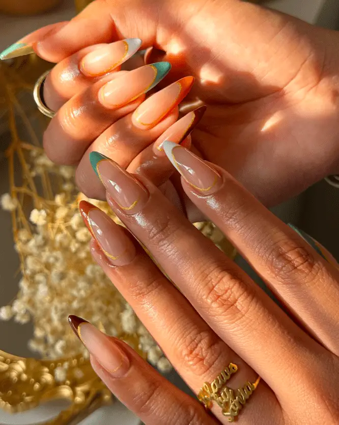 Touch of Gold by Sonia | Fall Nail Designs 2023