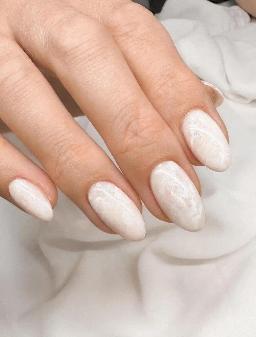 White Marble Nails