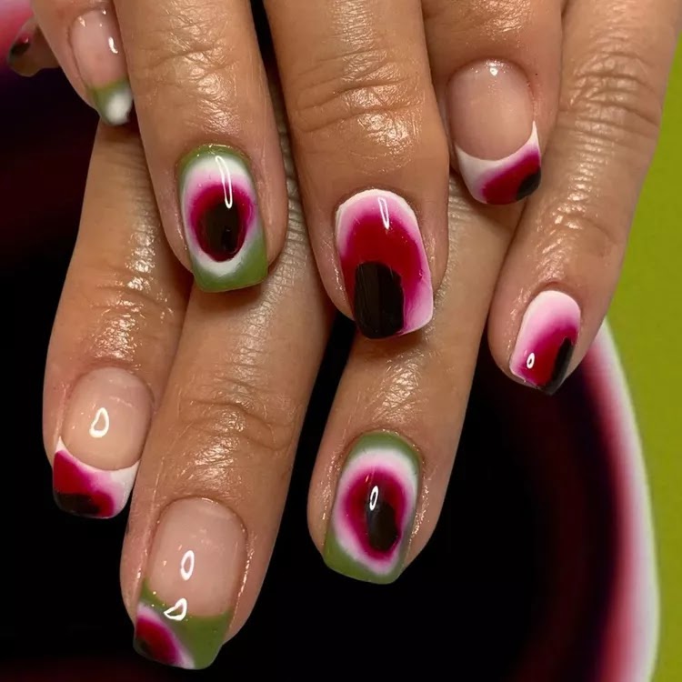 Burgundy Nail Designs - Burgundy Abstract | Fall Nails