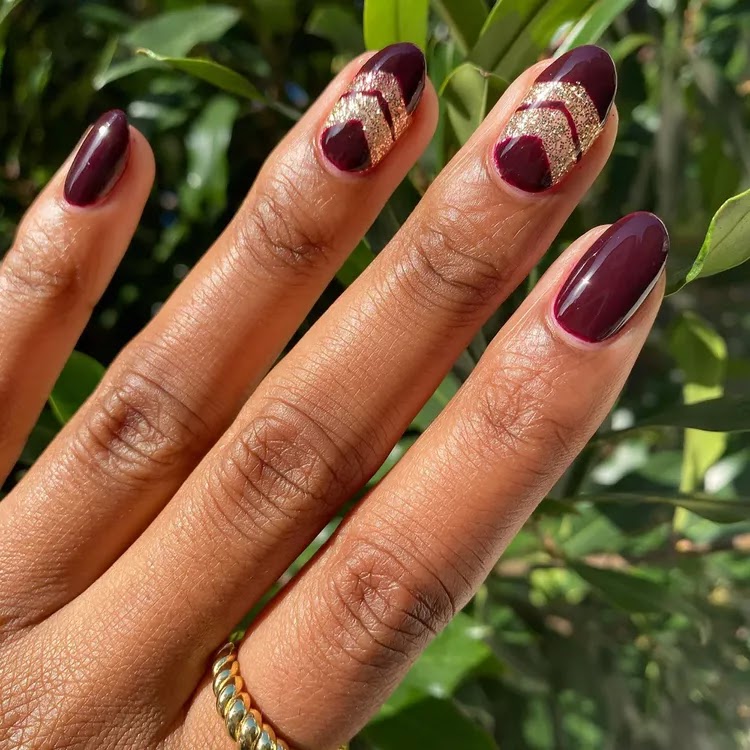 Burgundy Nail Designs - Burgundy Chevron | Fall Nails