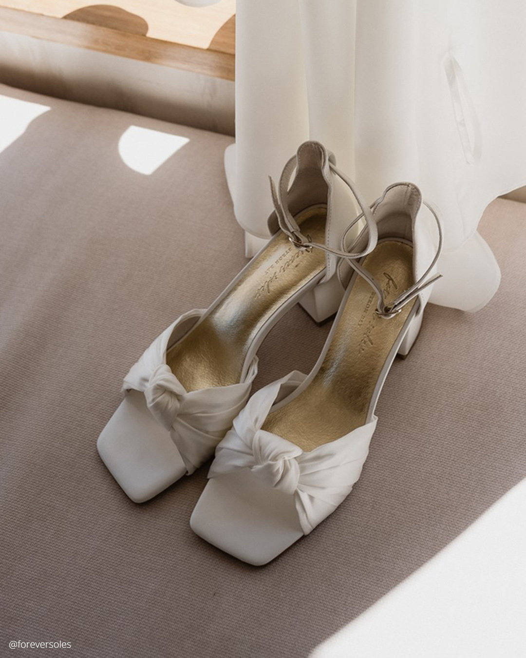 white wedding shoes sandals simple foreversoles