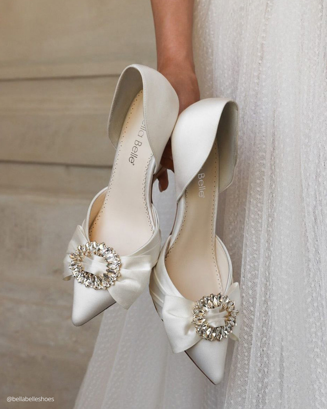 white wedding shoes simple with heels bellabelle