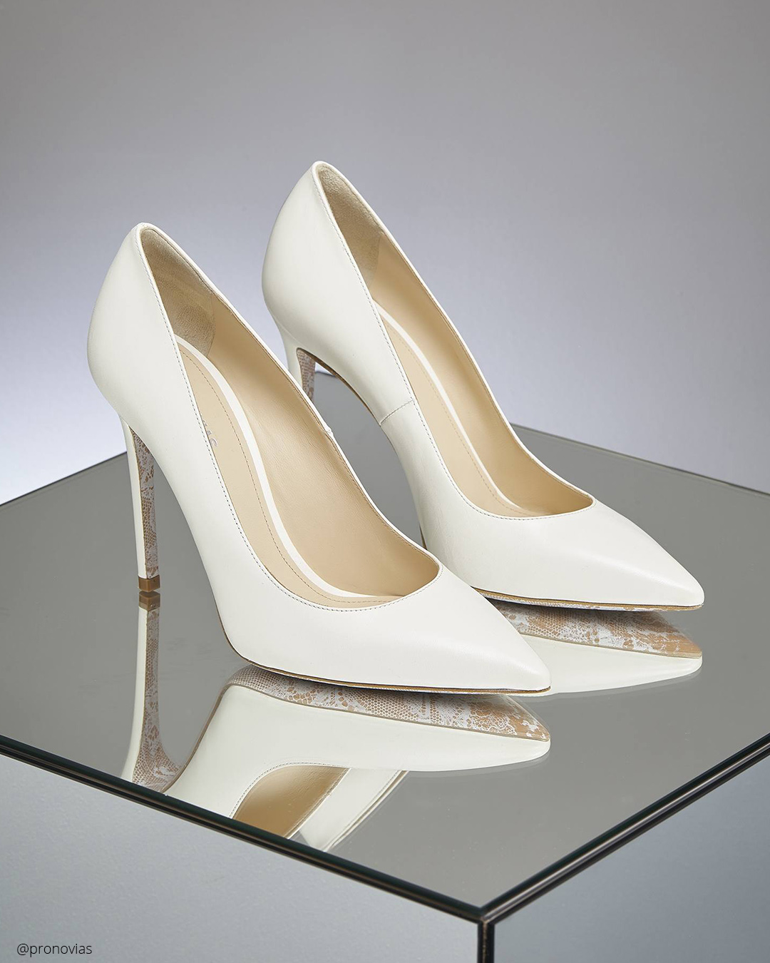 white wedding shoes simple with heels pronovias