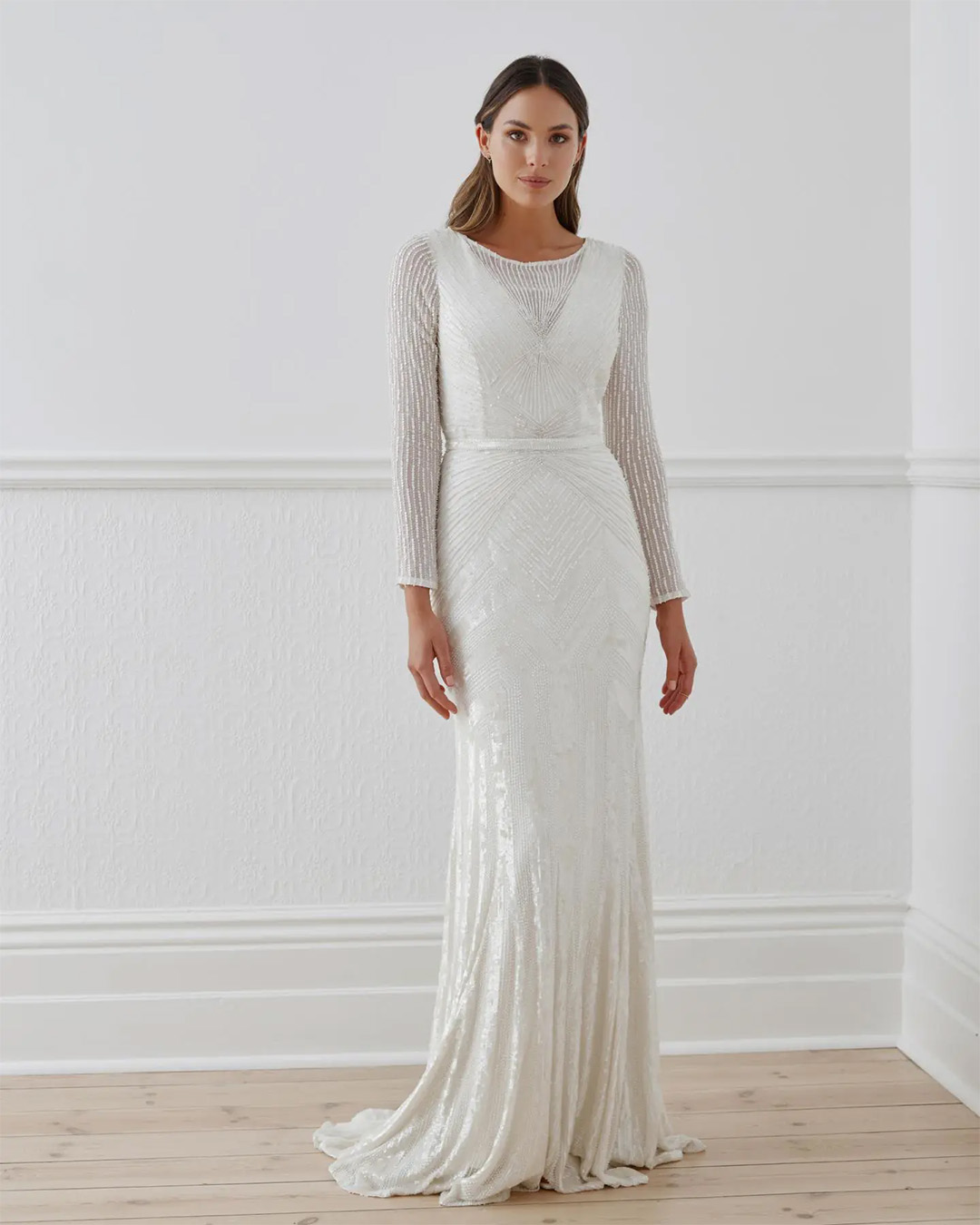 vintage inspired wedding dresses sheath with long sleeves modest karenwillisholmes