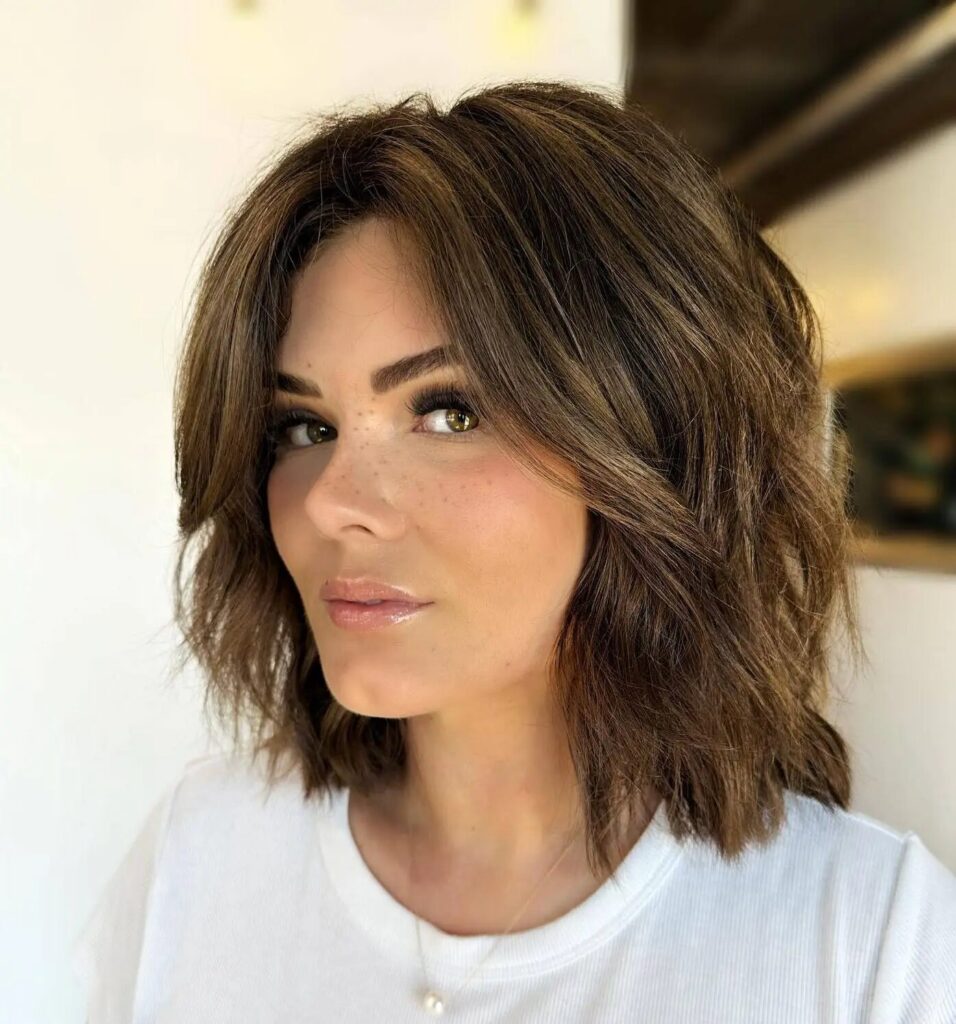 Embrace a Stylish Look with Face-Framing Layers in Your Choppy Bob