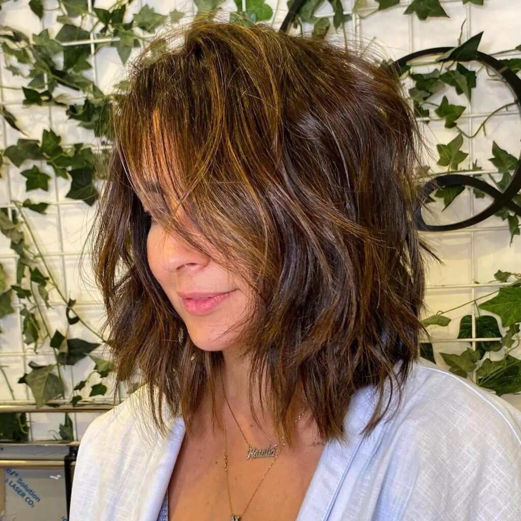 Unleash the Beauty: Choppy Bob with Side Bangs for Thick Hair