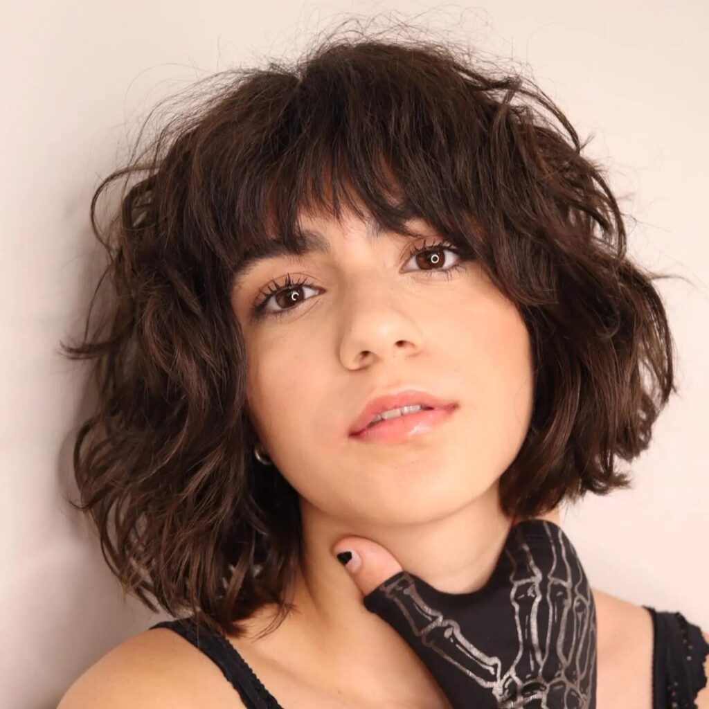 Curly Layers and a Fringe: The Perfect Combination in a Bob