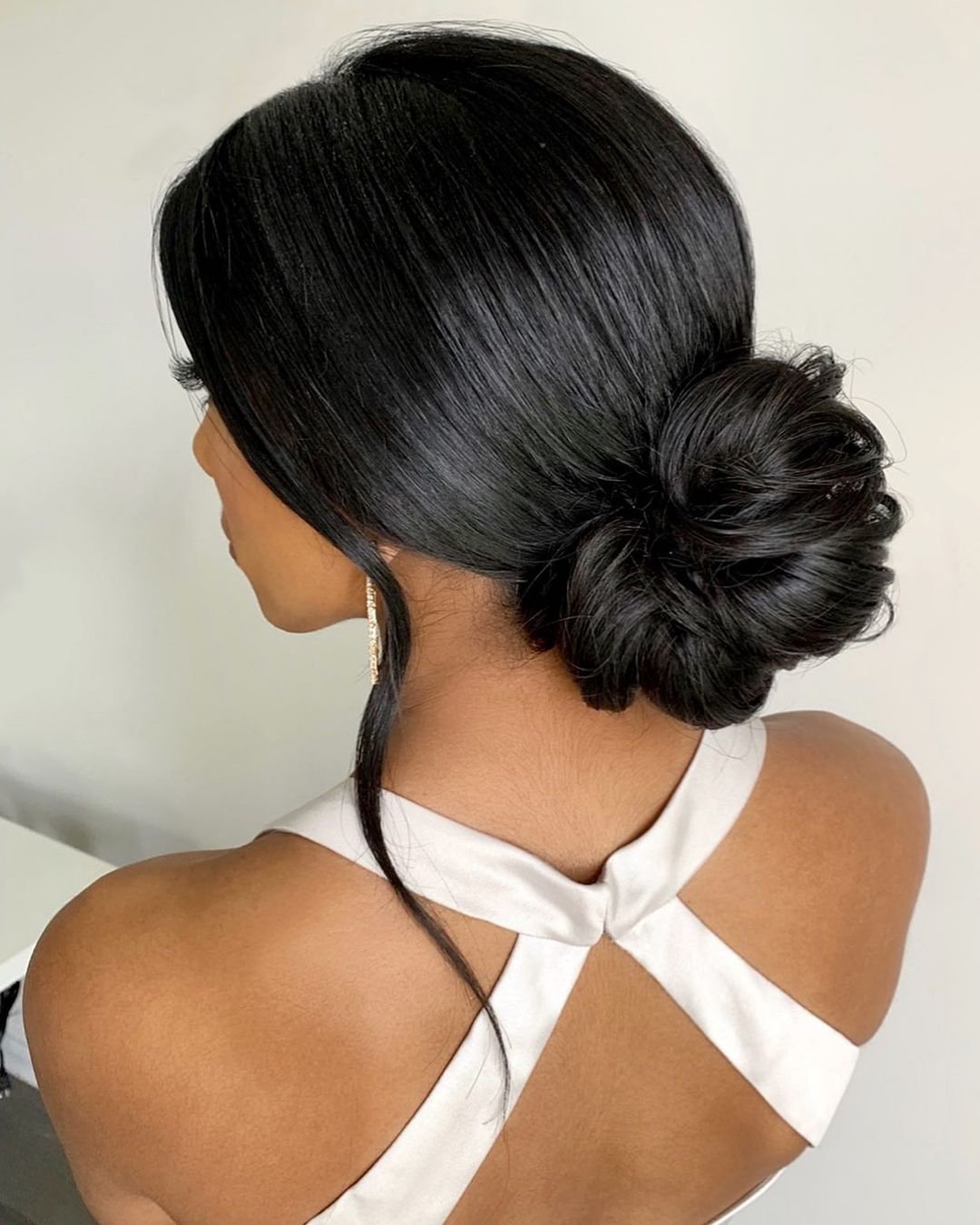 black women wedding hairstyles casual elegant relaxed bun bridalhaircouturebykatie