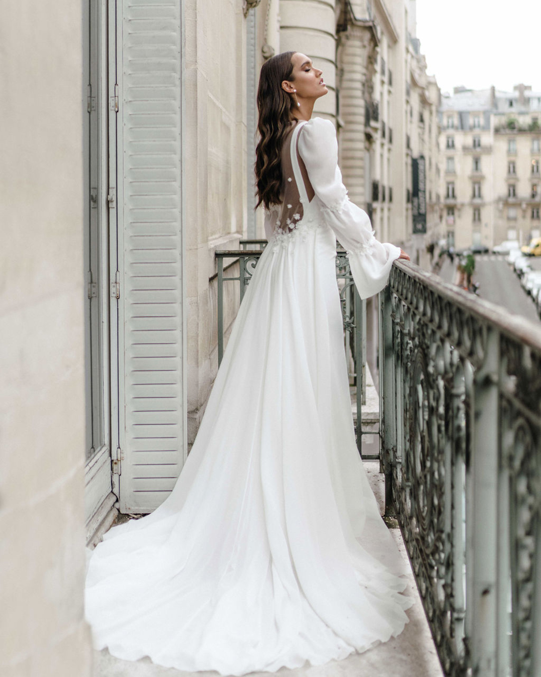 fall wedding dresses a line simple with long sleeves rime arodaky