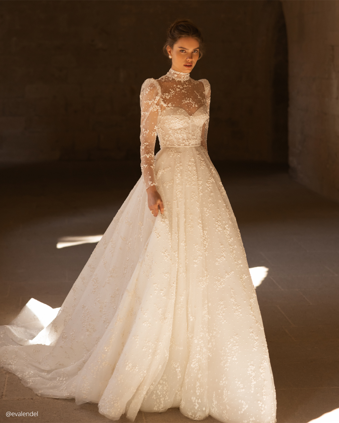fall wedding dresses with long sleeves lace modest evalendel