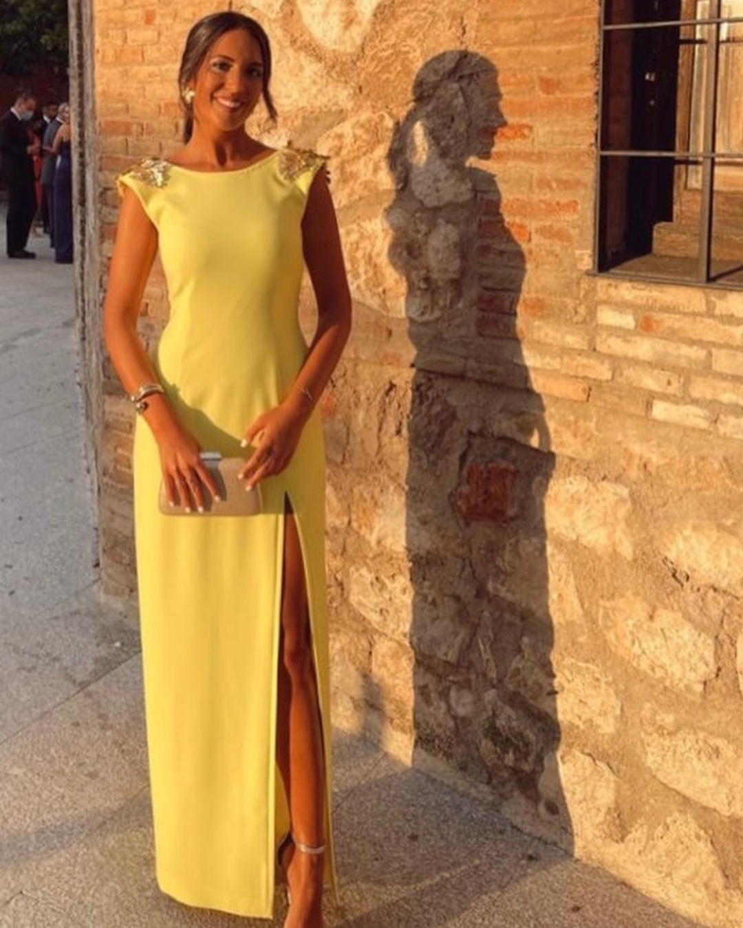 mother of the groom dresses yellow summer long simple carlaruizcostura