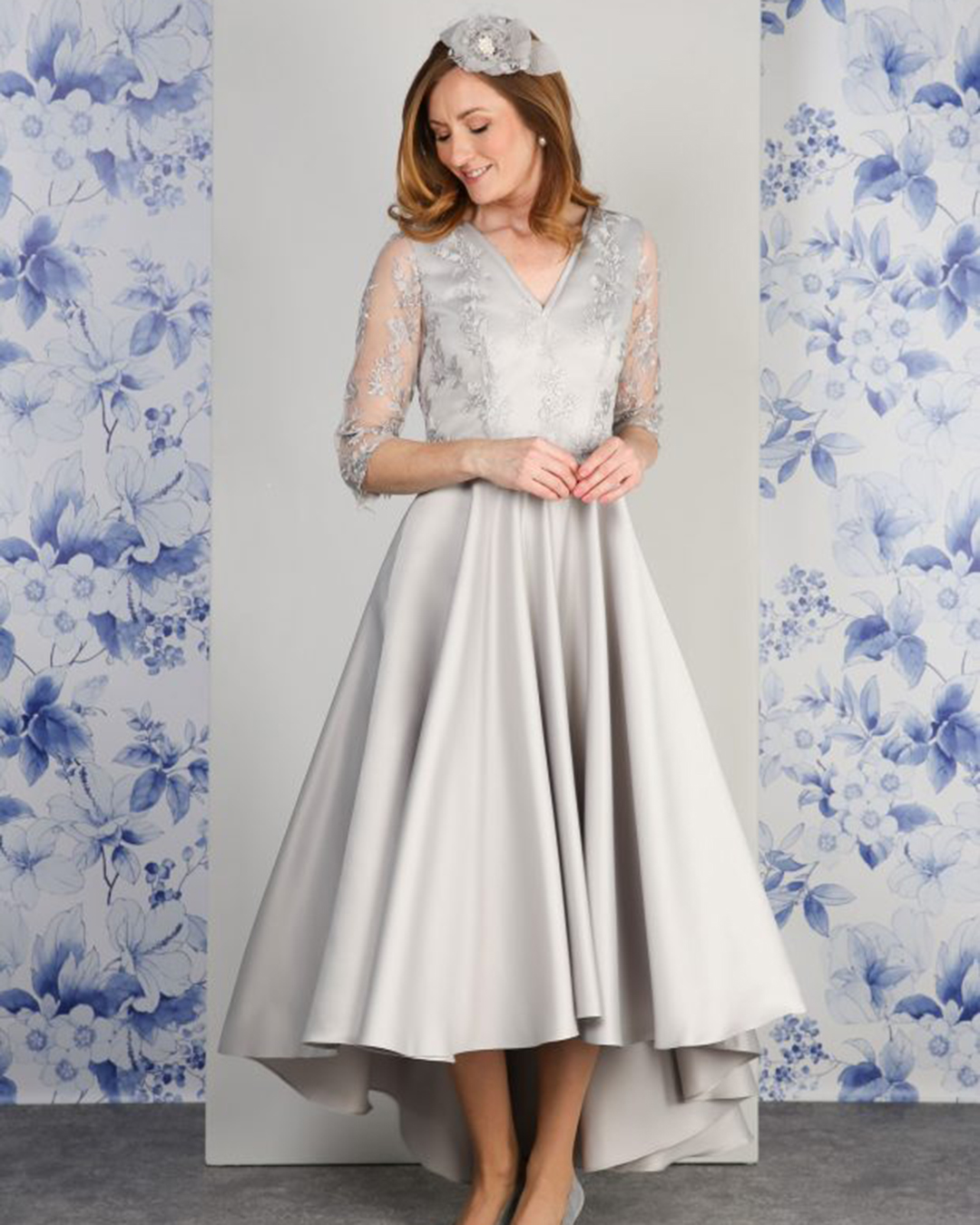 mother of the bride dresses with long sleeves silver lace curvychicbrida