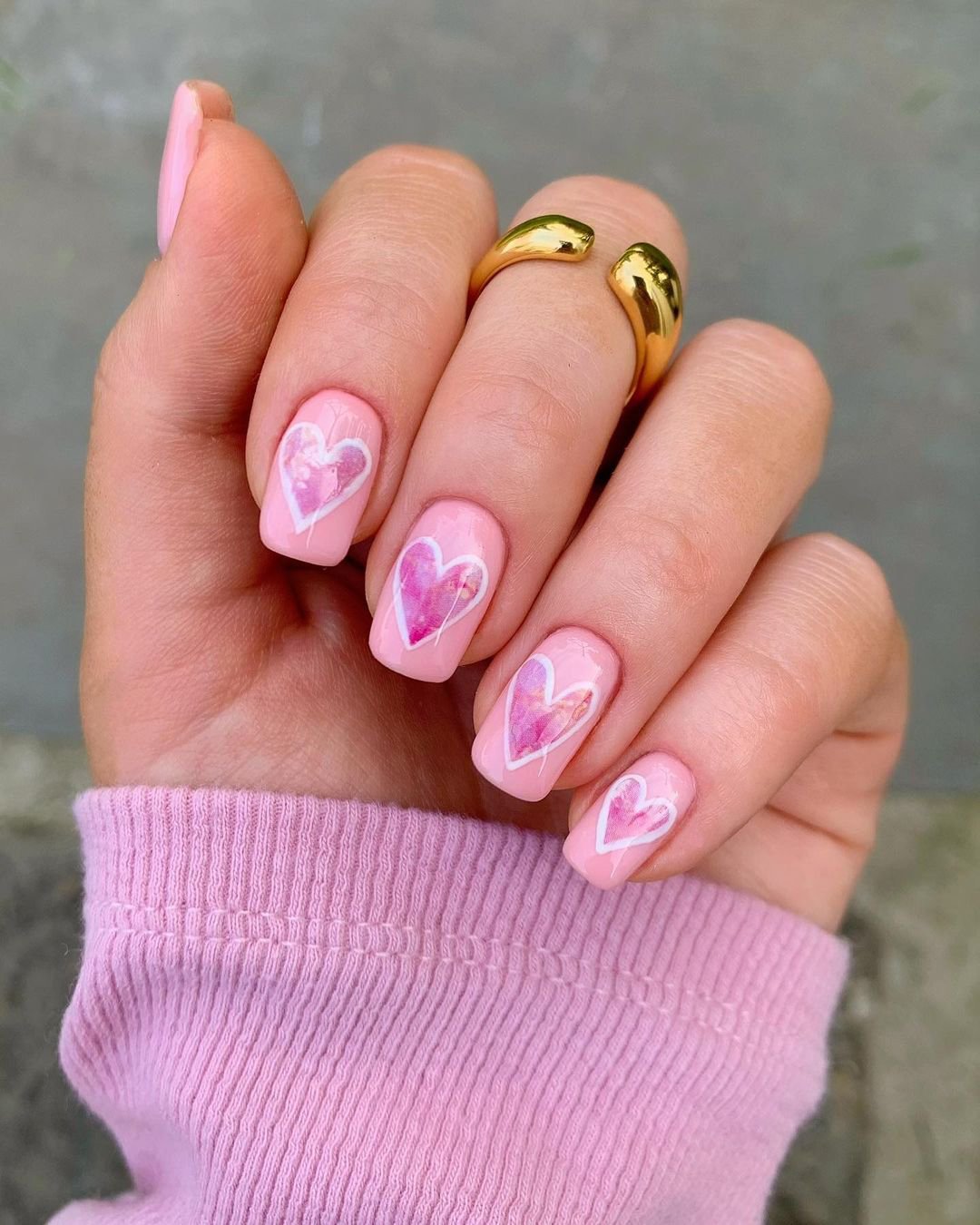 wedding nails cute with heart shaped print charsgelnails_