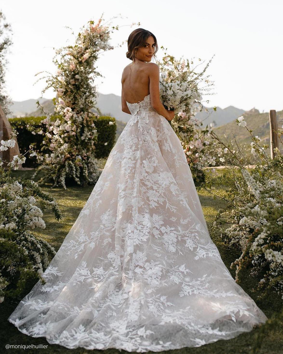 a line wedding dresses lace backless romantic moniquelhuiiler