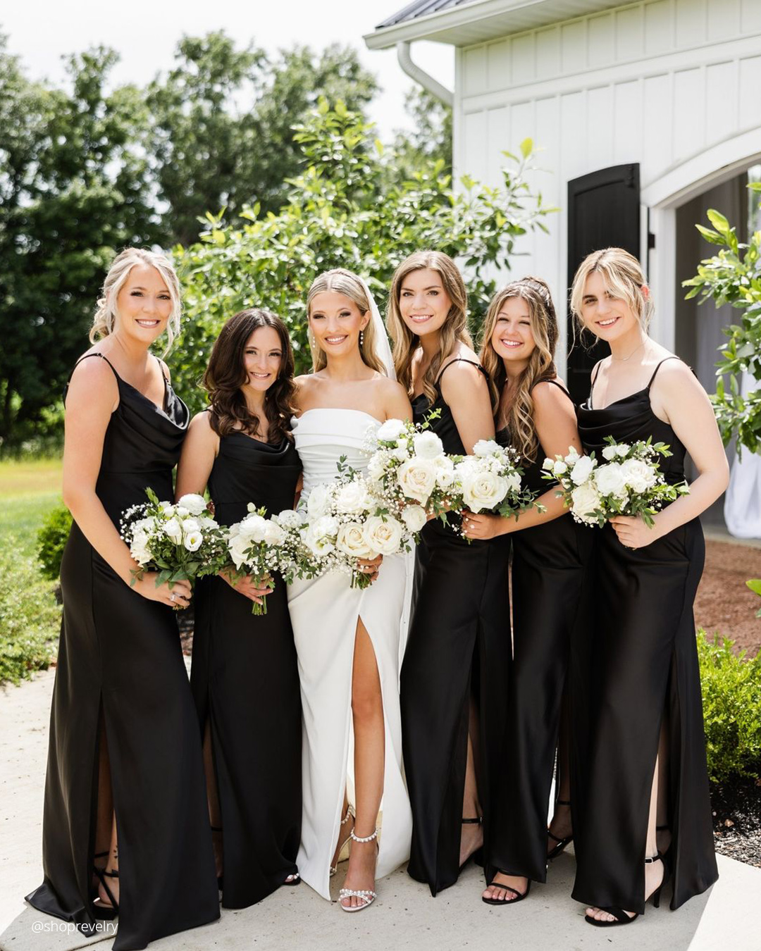 wedding black bridesmaid dresses satin simple shoprevelry