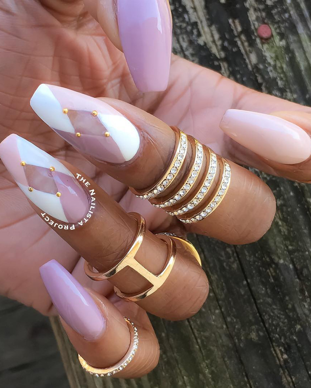 pink and white nails wedding coffin trendy thenailistaproject