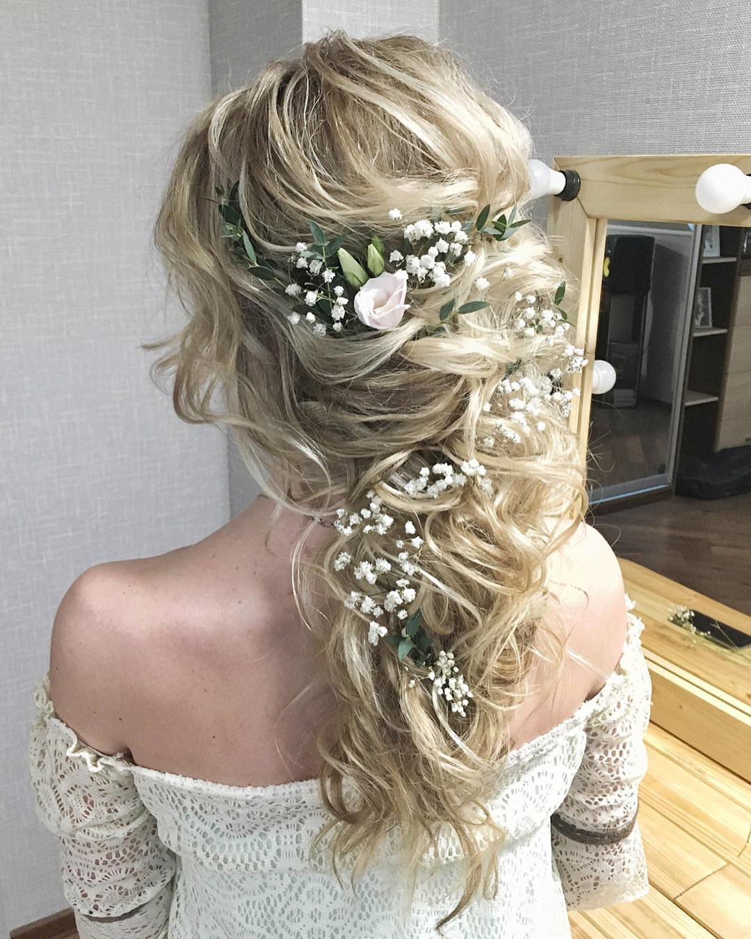 rustic wedding hairstyles cascading blonde hair down julia_alesionok