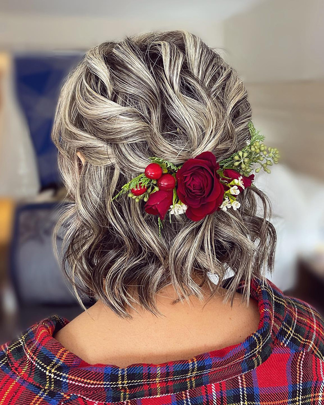 rustic wedding hairstyles half up on short hair katiebstylist