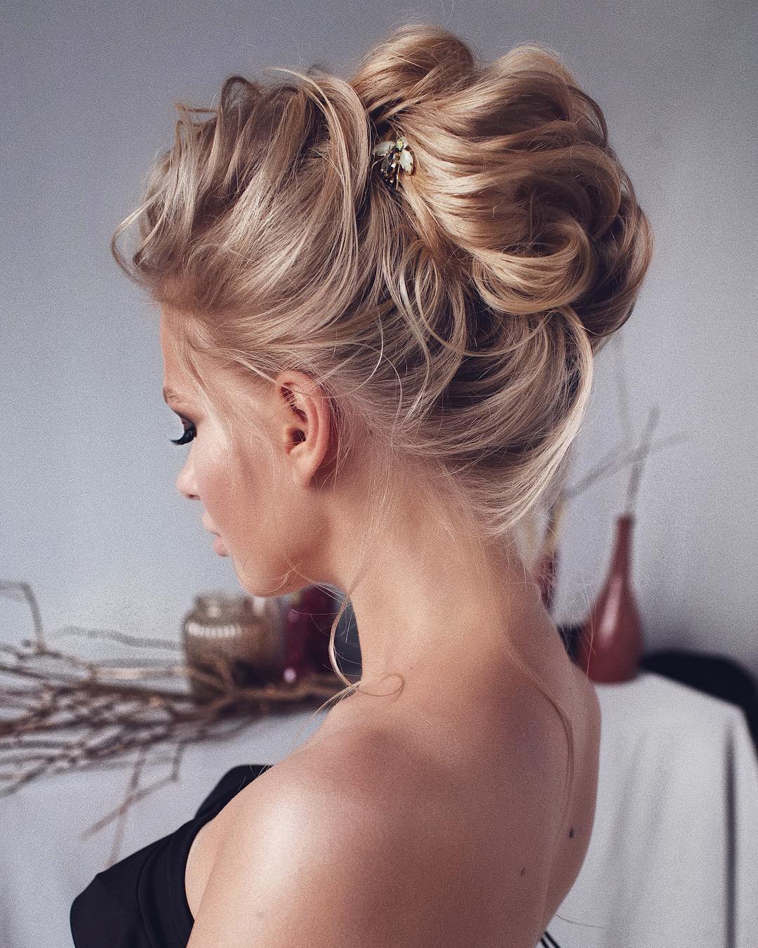 wedding hairstyles for medium hair high updo tonyastylist