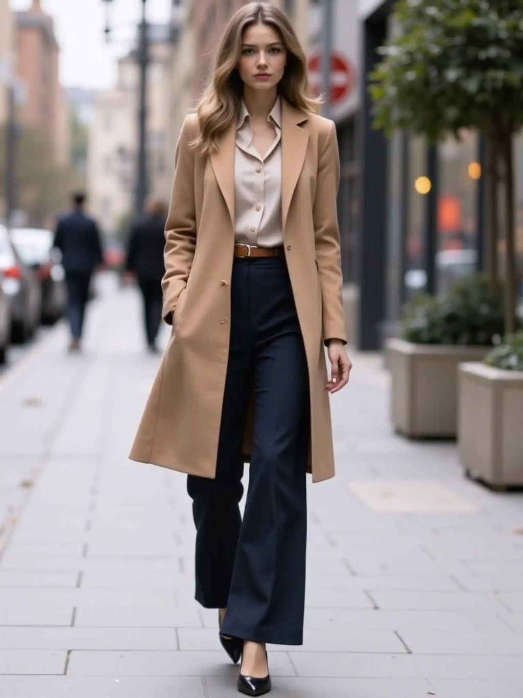 Belted Coat + Wide-Leg Pants