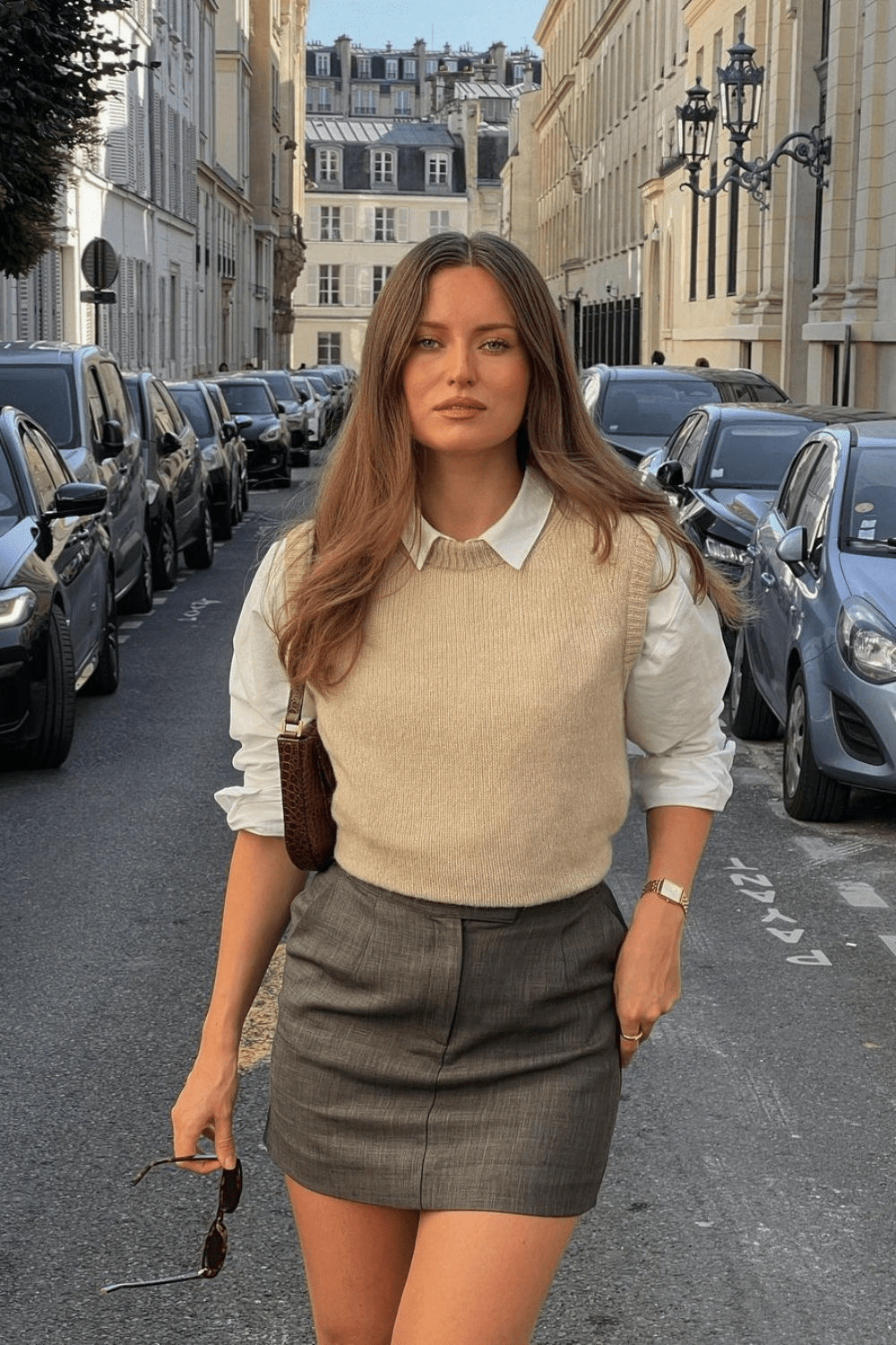 Fall Fashion Staple: Sweater Vest & Mini Skirt Combo