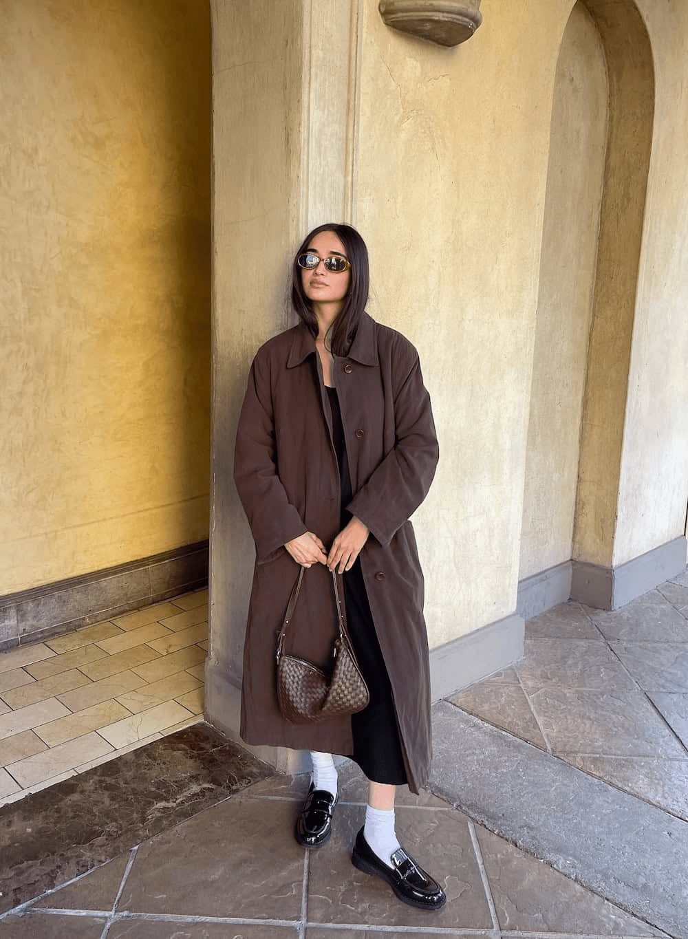 Long Coat Over a Dress