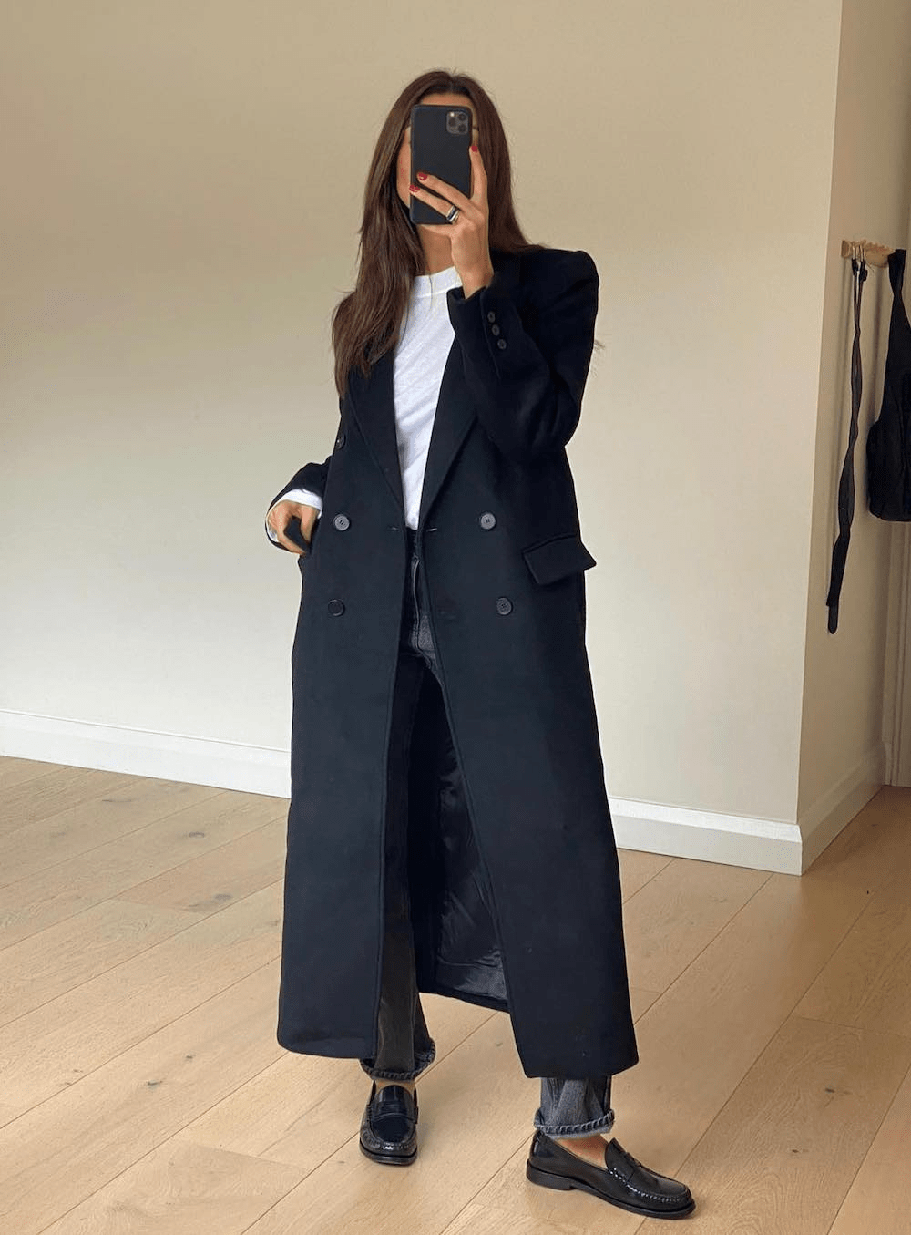 Maxi Coat with Loafers