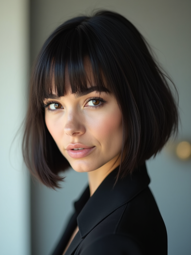 17. Blunt Bob with Micro Bangs