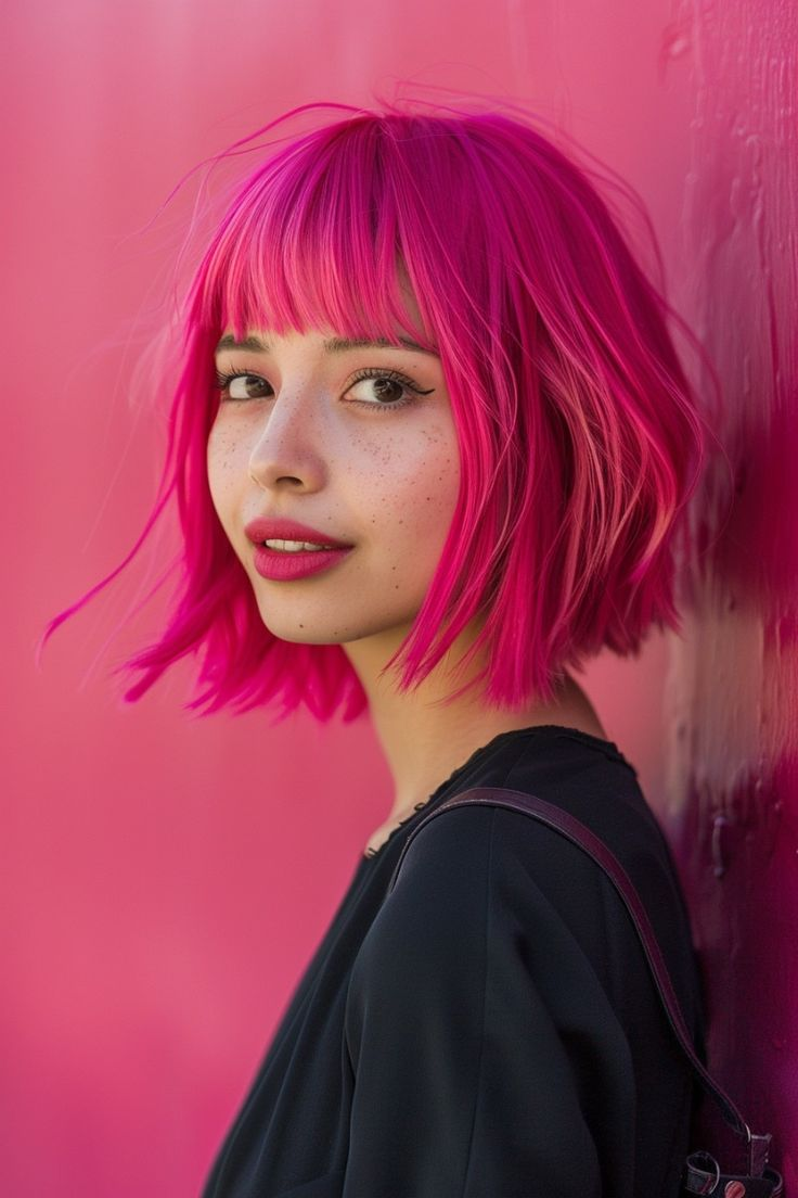 Neon Fuchsia Hair Color